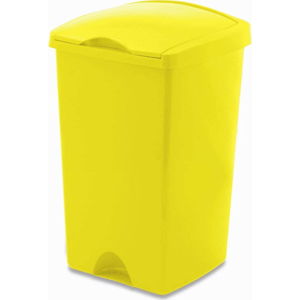 Žlutý odpadkový koš s víkem Addis Lift, 50 l