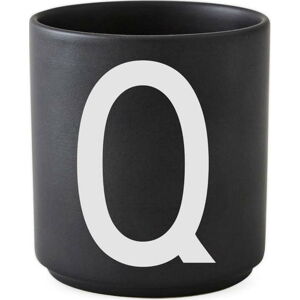 Černý porcelánový šálek Design Letters Alphabet Q, 250 ml