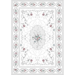 Bílo-šedý koberec Vitaus Flora, 120 x 180 cm