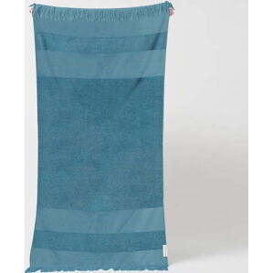 Modrá bavlněná plážová osuška Sunnylife Summer Stripe, 175 x 90 cm
