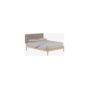 Dvoulůžková postel z kaučukového dřeva s roštem v šedo-přírodní barvě 160x200 cm Shayndel – Kave Home