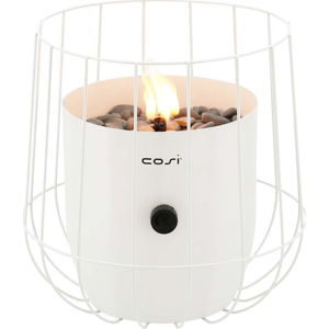 Bílá plynová lampa Cosi Basket, výška 31 cm
