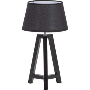 Černá stolní lampa s textilním stínidlem (výška 44 cm) Omar – WOOOD