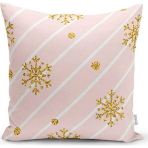 Vánoční povlak na polštář Minimalist Cushion Covers Gold Snowflakes, 42 x 42 cm