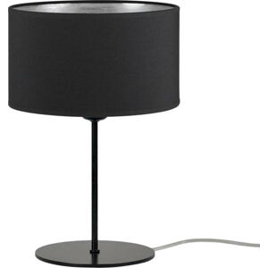 Černá stolní lampa s detailem ve stříbrné barvě Bulb Attack Tres S, ⌀ 25 cm