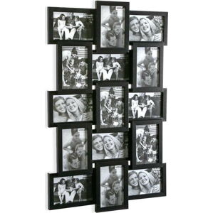Černý nástěnný rámeček na 15 fotografií Versa, vhodné na fotografie 10 x 15