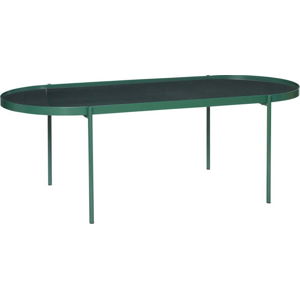 Zelený stůl se skleněnou deskou Hübsch Table, délka 120 cm