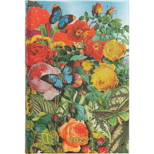 Denní diář na rok 2022 Paperblanks Butterfly Garden, 9,8 x 14 cm