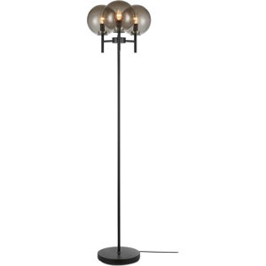 Černá volně stojící lampa v černé barvě Markslöjd Crown Floor 3L, výška 1,47 cm