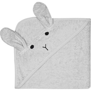 Šedý bavlněný dětský ručník s kapucí Kindsgut Rabbit