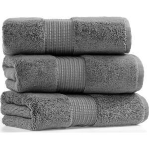 Sada 3 tmavě šedých bavlněných ručníků Foutastic Chicago, 50 x 90 cm