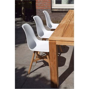 Dřevěno-plastová zahradní židle v bílo-přírodní barvě Lotus – Exotan