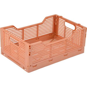 Plastový úložný box v lososové barvě 40x30x17 cm – Homéa
