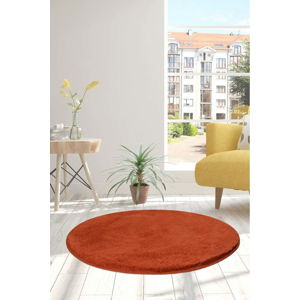 Cihlově červený koberec Milano, ⌀ 90 cm