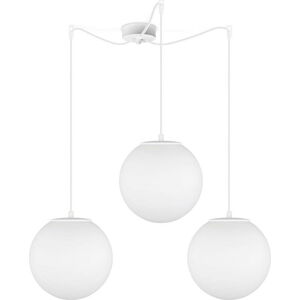 Bílé tříramenné závěsné svítidlo Sotto Luce Tsuki Matte, ⌀ 25 cm
