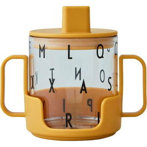 Hořčicově žlutý dětský hrnek Design Letters Grow With Your Cup
