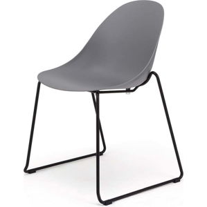 Sada 2 šedých jídelních židlí s černým podnožím Bonami Selection Viva