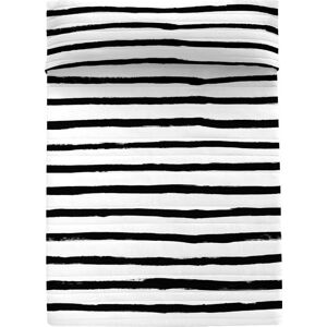 Černobílý bavlněný prošívaný přehoz 250x260 cm Stripes – Blanc