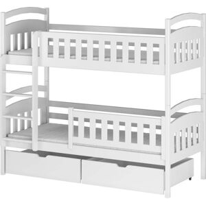 Bílá patrová dětská postel s úložným prostorem 80x160 cm Ignas - Lano Meble