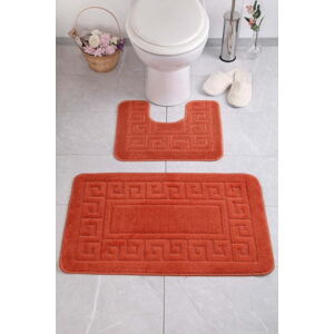 Oranžové WC koupelnové předložky v sadě 2 ks Ethnic – Foutastic