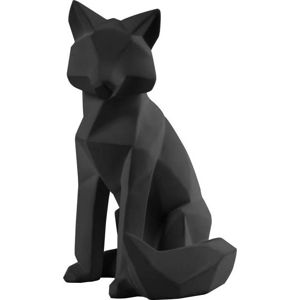 Matně černá soška PT LIVING Origami Fox, výška 26 cm