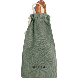 Látkový vak na chléb s příměsí lnu Really Nice Things Bag Green Moss, výška 42 cm