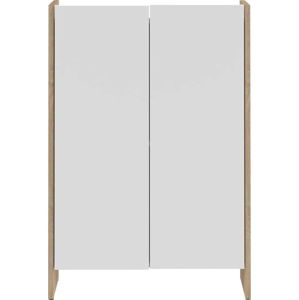 Bílá koupelnová skříňka s hnědým korpusem TemaHome Biarritz, výška 89,5 cm