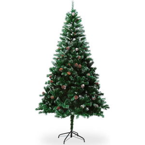 Umělý vánoční stromek se šiškami, výška 2,1 m