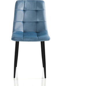 Modré sametové jídelní židle v sadě 2 ks Faffy – Tomasucci