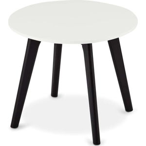 Černo-bílý konferenční stolek s nohami z dubového dřeva Furnhouse Life, Ø 48 cm
