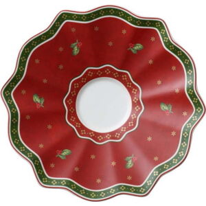 Červený porcelánový podšálek s vánočním motivem Villeroy & Boch, ø 16,5 cm