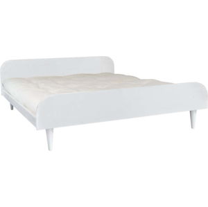 Dvoulůžková postel z borovicového dřeva s matrací Karup Design Twist Comfort Mat White/Natural, 140 x 200 cm