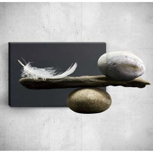 Nástěnný 3D obraz Mosticx Feather With Pebbles, 40 x 60 cm