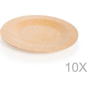 Sada 10 jednorázových talířů z bambusu Bambum
