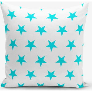 Povlak na polštář s příměsí bavlny Minimalist Cushion Covers Turquoise Star Modern, 45 x 45 cm