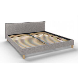 Šedá čalouněná dvoulůžková postel s roštem 200x200 cm Tina – Ropez