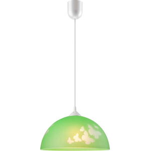 Zelené dětské svítidlo se skleněným stínidlem ø 30 cm Mariposa – LAMKUR
