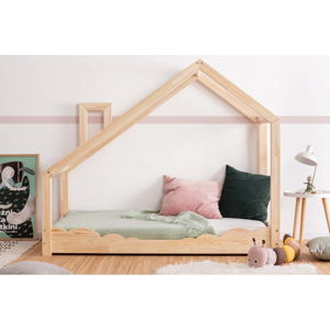 Domečková postel z borovicového dřeva Adeko Luna Drom, 70 x 160 cm