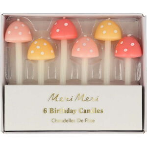 Dortové svíčky v sadě 6 ks Mushroom – Meri Meri