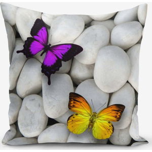 Povlak na polštář s příměsí bavlny Minimalist Cushion Covers Double Butterfly, 45 x 45 cm