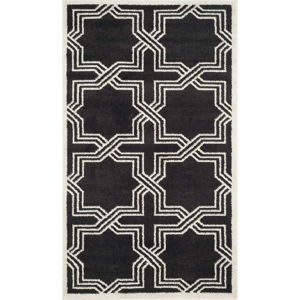 Černý koberec vhodný i do exteriéru Safavieh Barcares, 243 x 152 cm