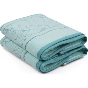 Sada 2 mentolově zelených bavlněných ručníků Sultan, 50 x 90 cm