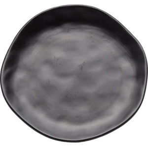 Černý kameninový talíř Kare Design Organic Black, ⌀ 20 cm