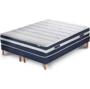 Tmavě modrá postel s matrací a dvojitým boxspringem Stella Cadente Maison Venus Europe, 180 x 200  cm