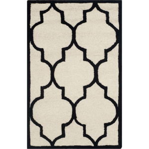 Bíločerný vlněný koberec Safavieh Everly 121 x 182 cm