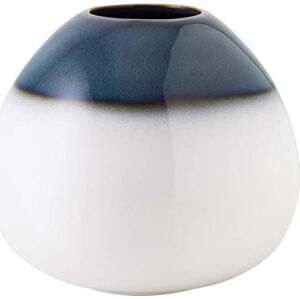 Modro-bílá kameninová váza Villeroy & Boch Like Lave, výška 13 cm