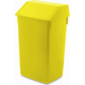 Žlutý odpadkový koš s vyklápěcím víkem Addis, 41 x 33,5 x 68 cm