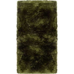 Tmavě zelený koberec z ovčí kožešiny Royal Dream Zealand Natur, 70 x 140 cm