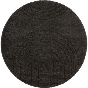 Černý koberec Mint Rugs Norwalk Fergus, ø 160 cm