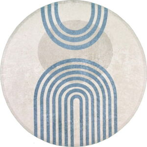Modrý/šedý kulatý koberec ø 100 cm - Vitaus